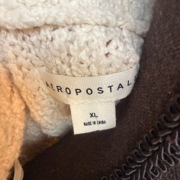Aeropostale Cream Half Zip Cozy Boucle Sweater Women’s XL Size 12 - Picture 6 of 8